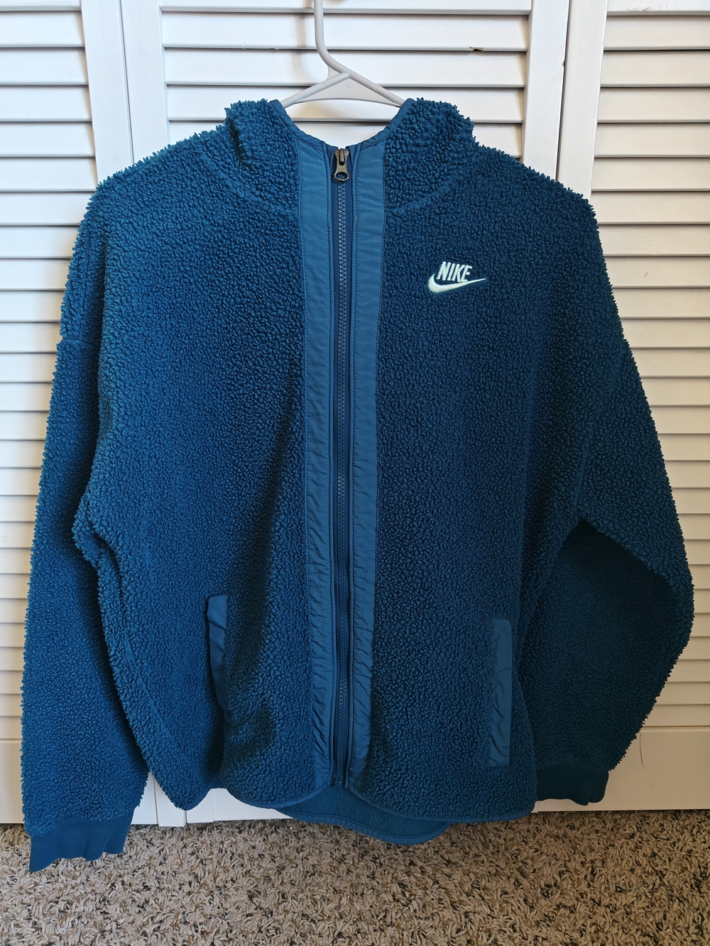 Nike Kids' Teal Sherpa Full-Zip Hoodie Jacket Size XL Unisex